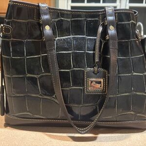 Dooney & Bourke Black Croc-Embossed Tammy Tote